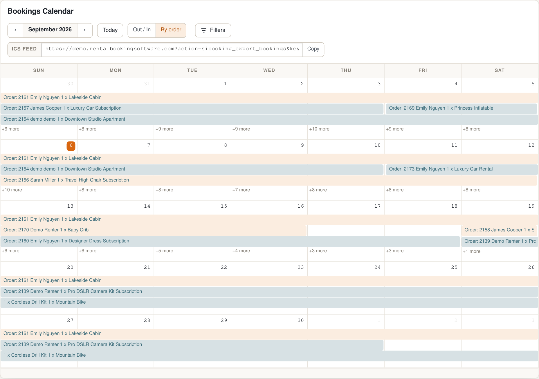 Calendar By Order