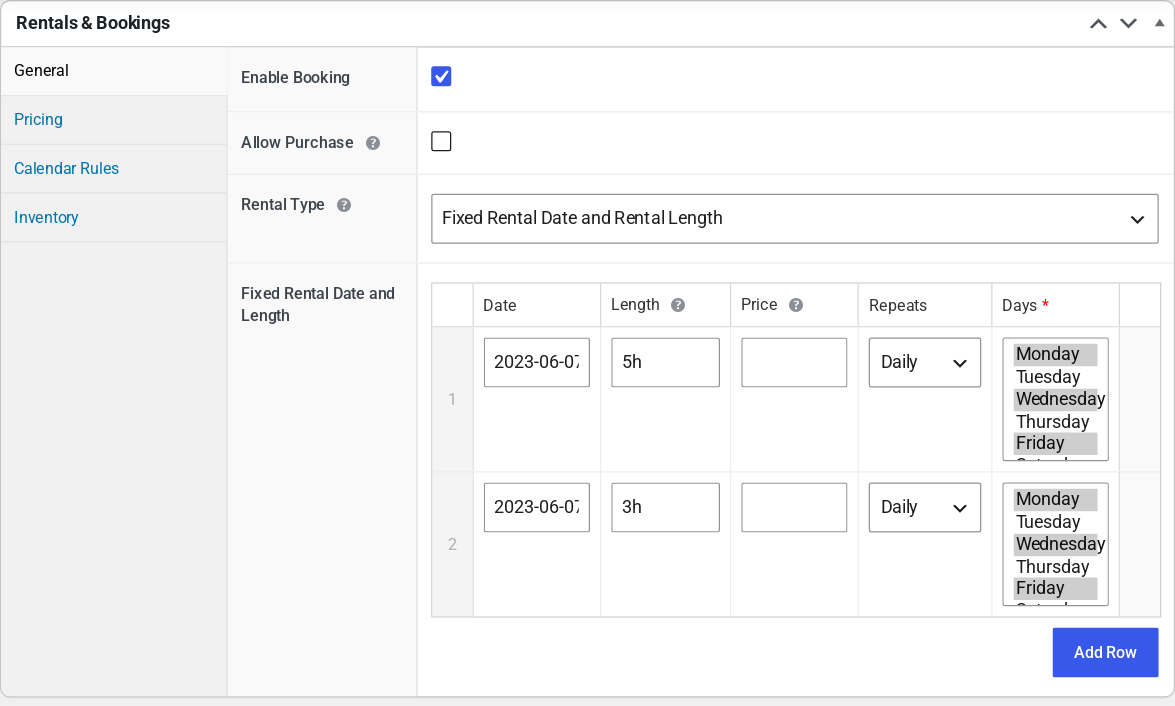 Fixed Date and Time Backend Entry