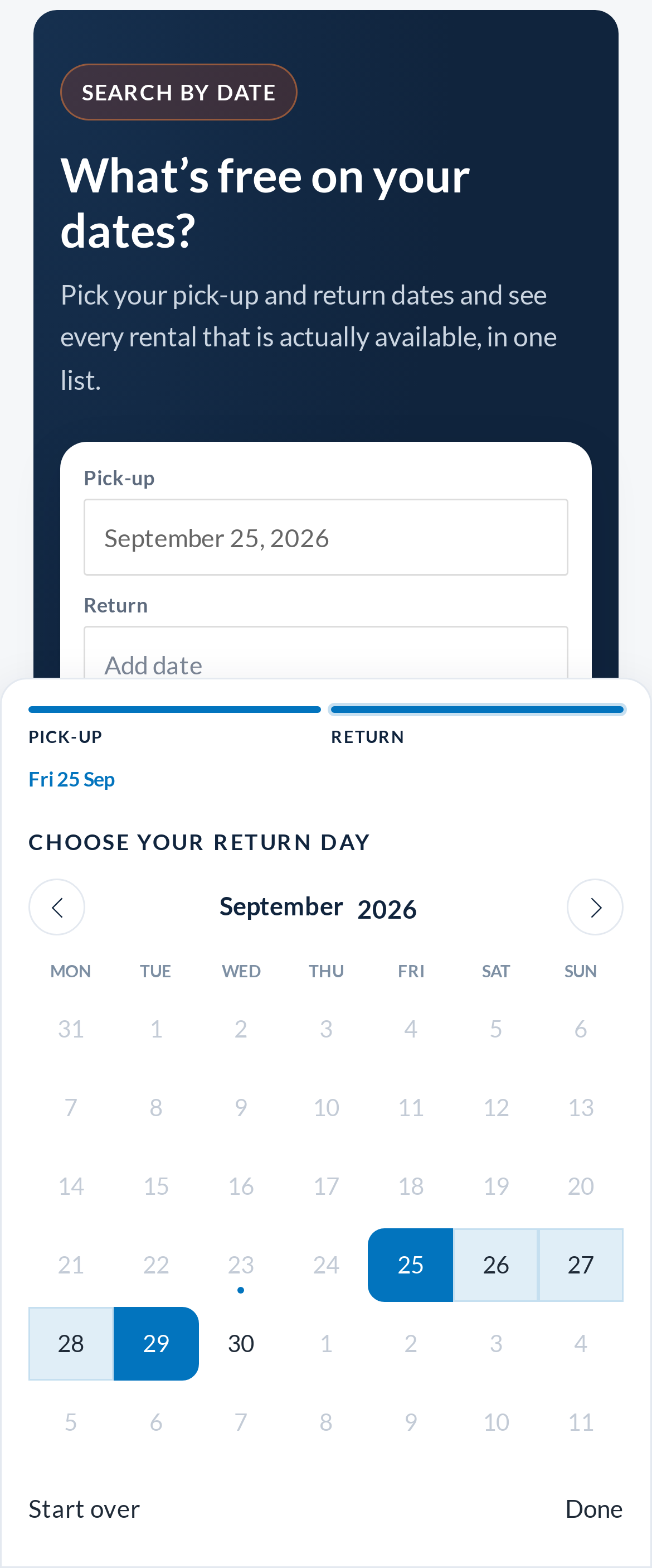 Guided Date Picker On A Phone