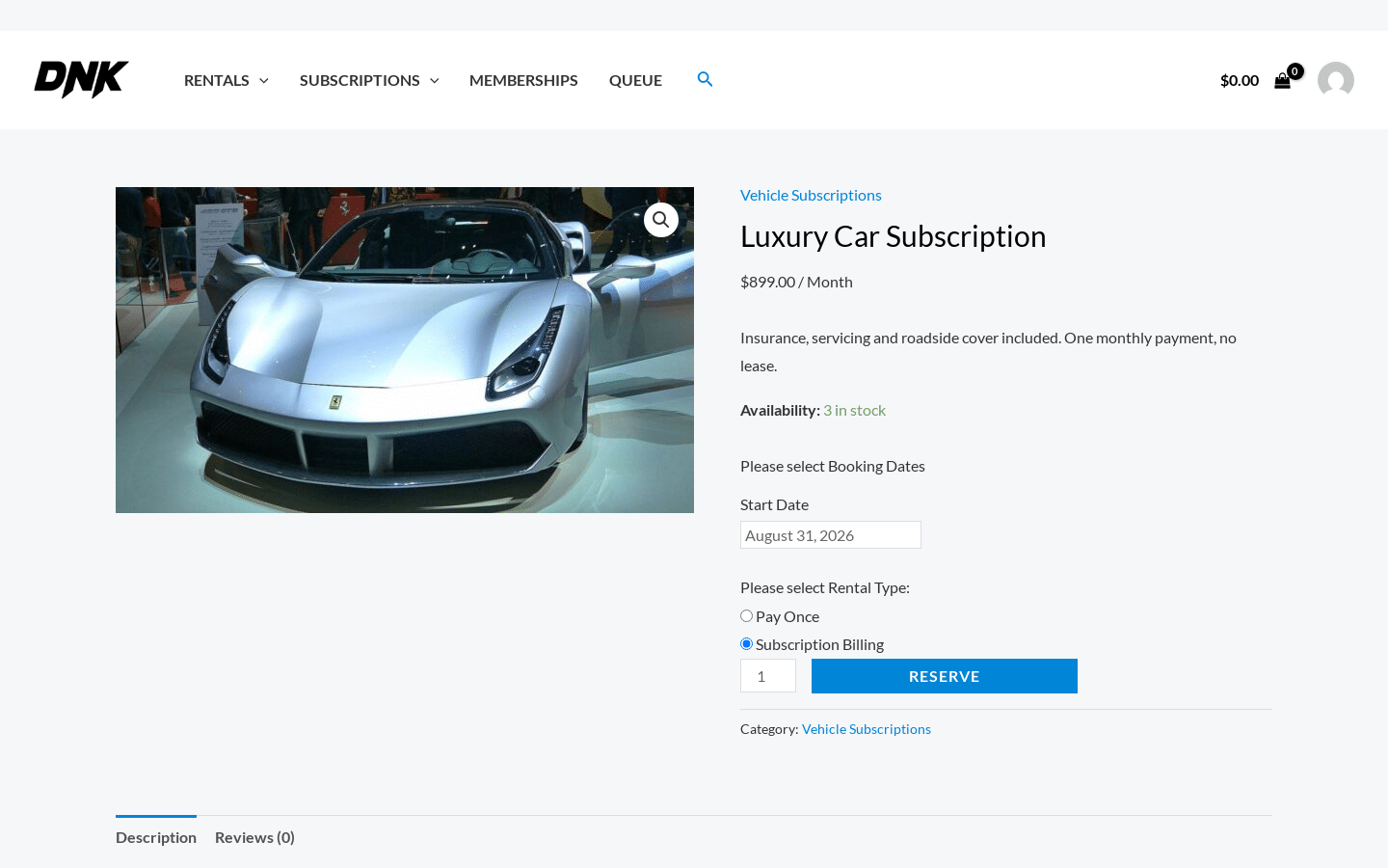 Subscription Product With Recurring Billing Options