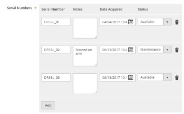 Serial / Barcode Management