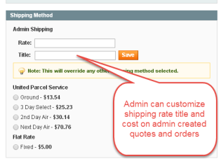 Custom shipping rates for quotes & orders