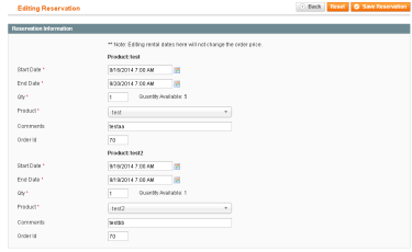 Manually Edit Rental Dates