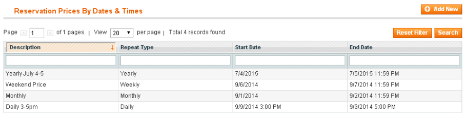Special Pricing By Date & Time