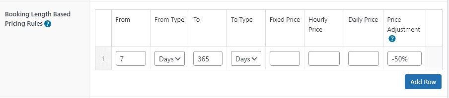 Length Based Price Adjustments