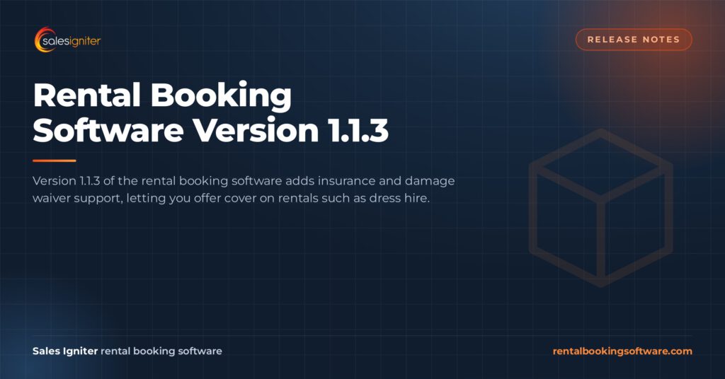 Rental Booking Software Version 1.1.3 — Sales Igniter rental booking software article