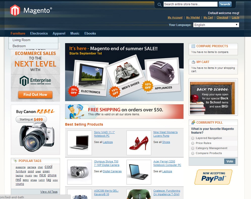 Magento Basic Theme With Products