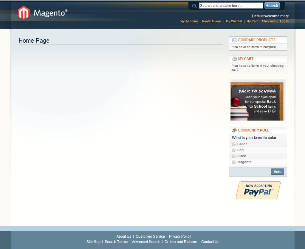 Magento Basic Theme Rental System