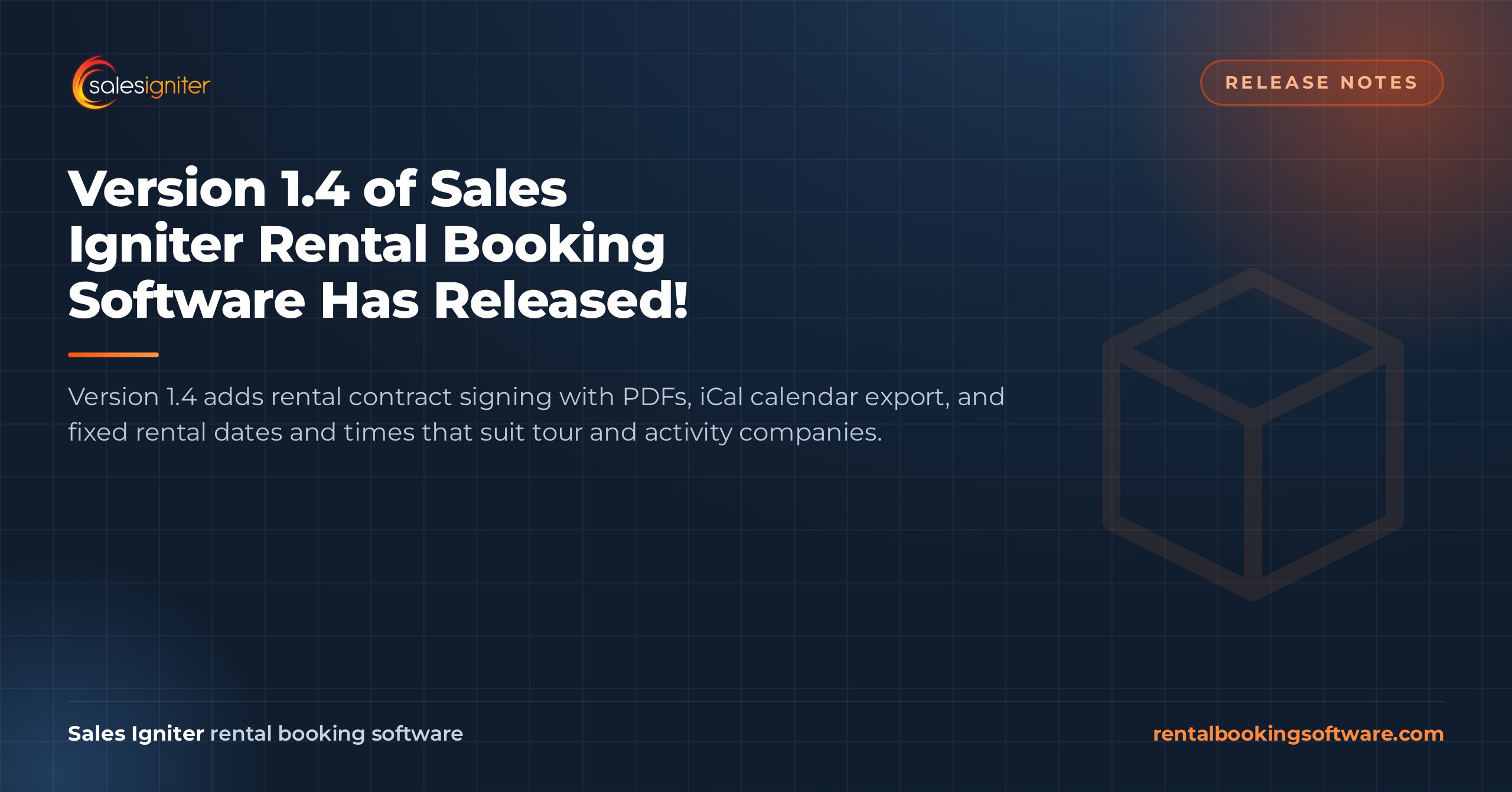 Version 1.4 of Sales Igniter Rental Booking Software Has Released! — Sales Igniter rental booking software article