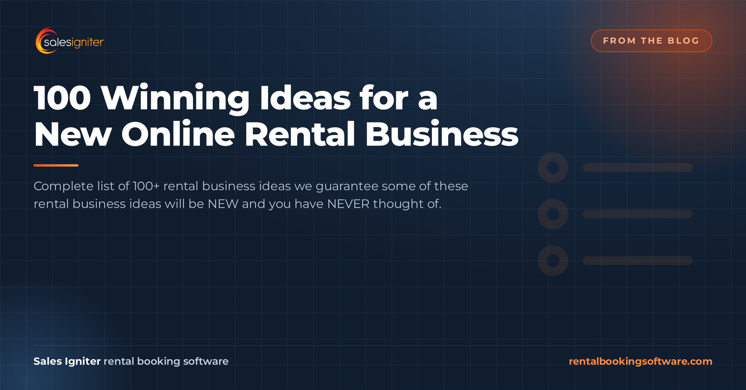 100 Winning Ideas for a New Online Rental Business — Sales Igniter rental booking software article