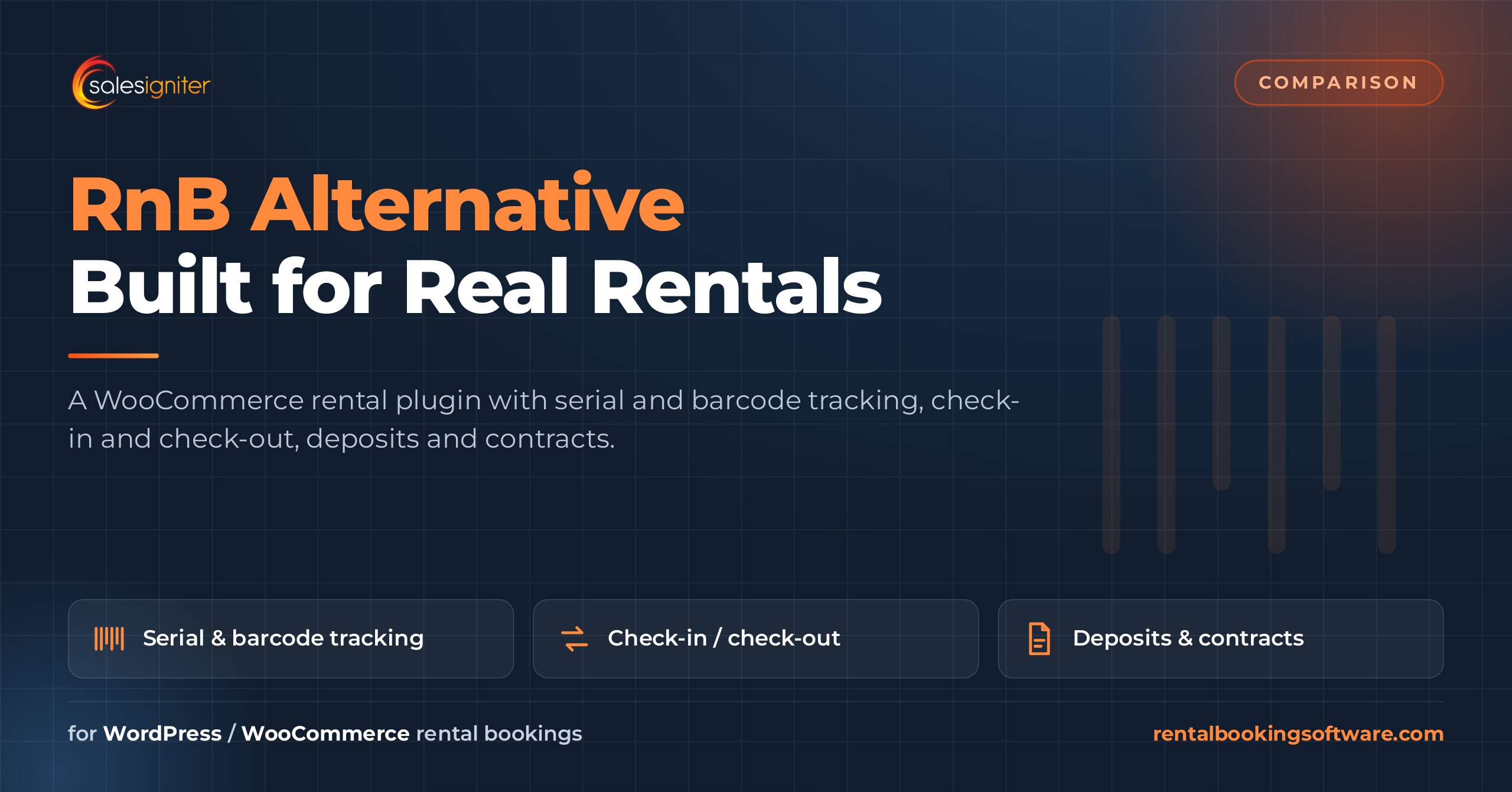 RnB alternative for WooCommerce — Sales Igniter rental plugin with serial and barcode tracking, check-in and check-out, deposits and contracts