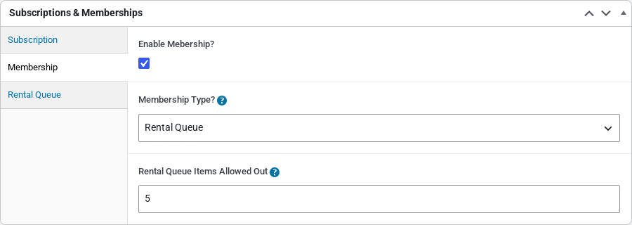 The Membership tab set to Rental Queue