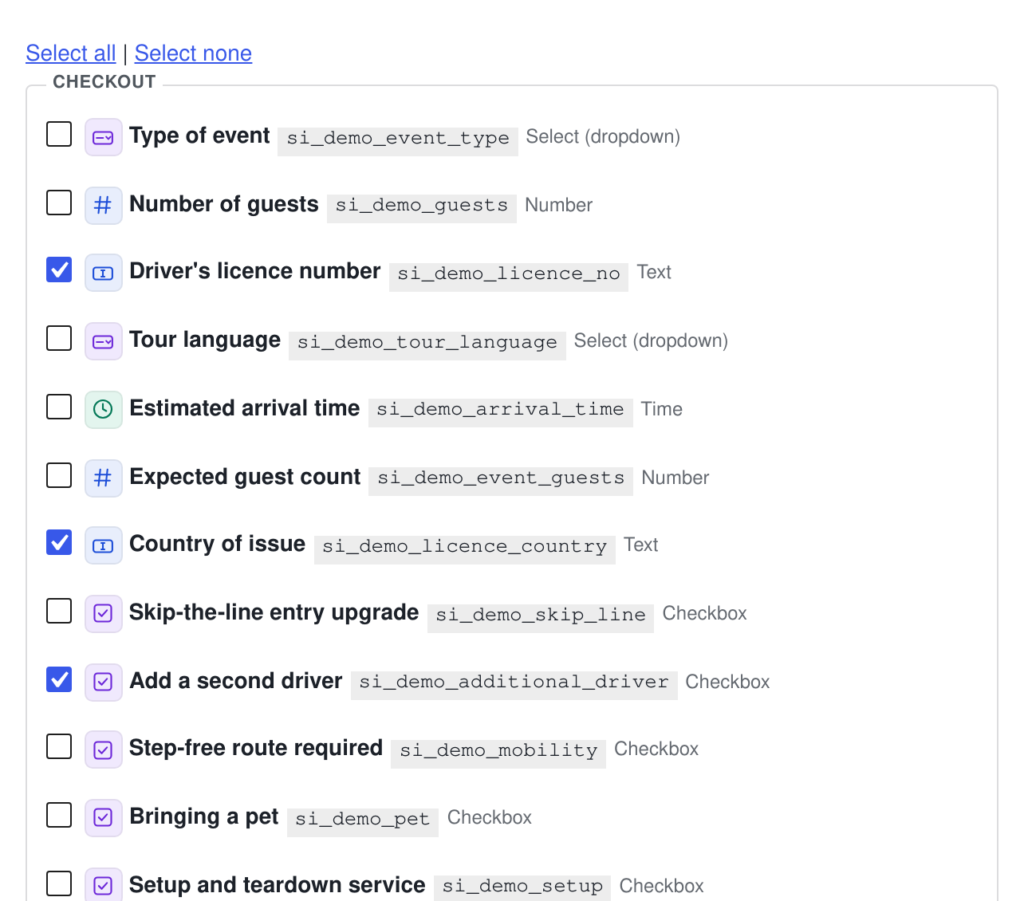 Editing a WooCommerce custom field group, choosing which fields it holds and which products it applies to